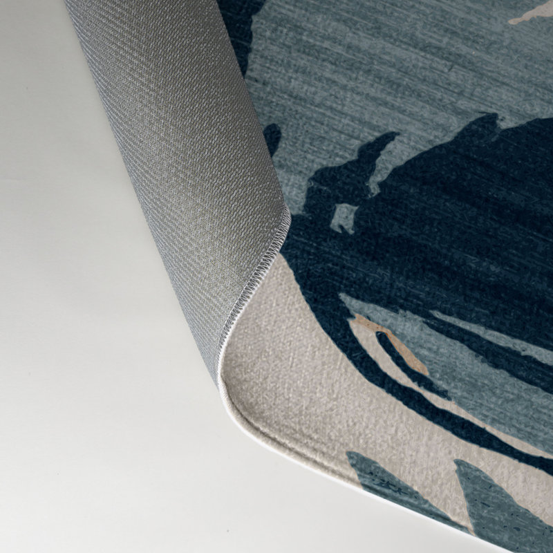 Watercolor Gray Indoor and Outdoor Area Rug, Round 5'