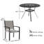 Ensemble repas 5 pièces avec table ronde et 4 chaises empilables