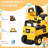 CAT Licensed Excavator Ride-on Toy for Kids w/ Manual Shovel, Yellow