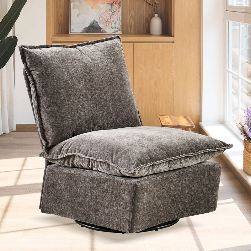 Fauteuil pivotant en chenille ergonomique pour un soutien rempli de mousse, Gris foncé