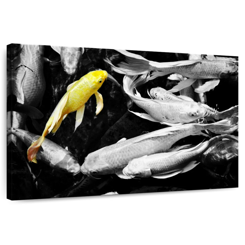 Brampt Yellow Koi Fish, 34" H x 51" W