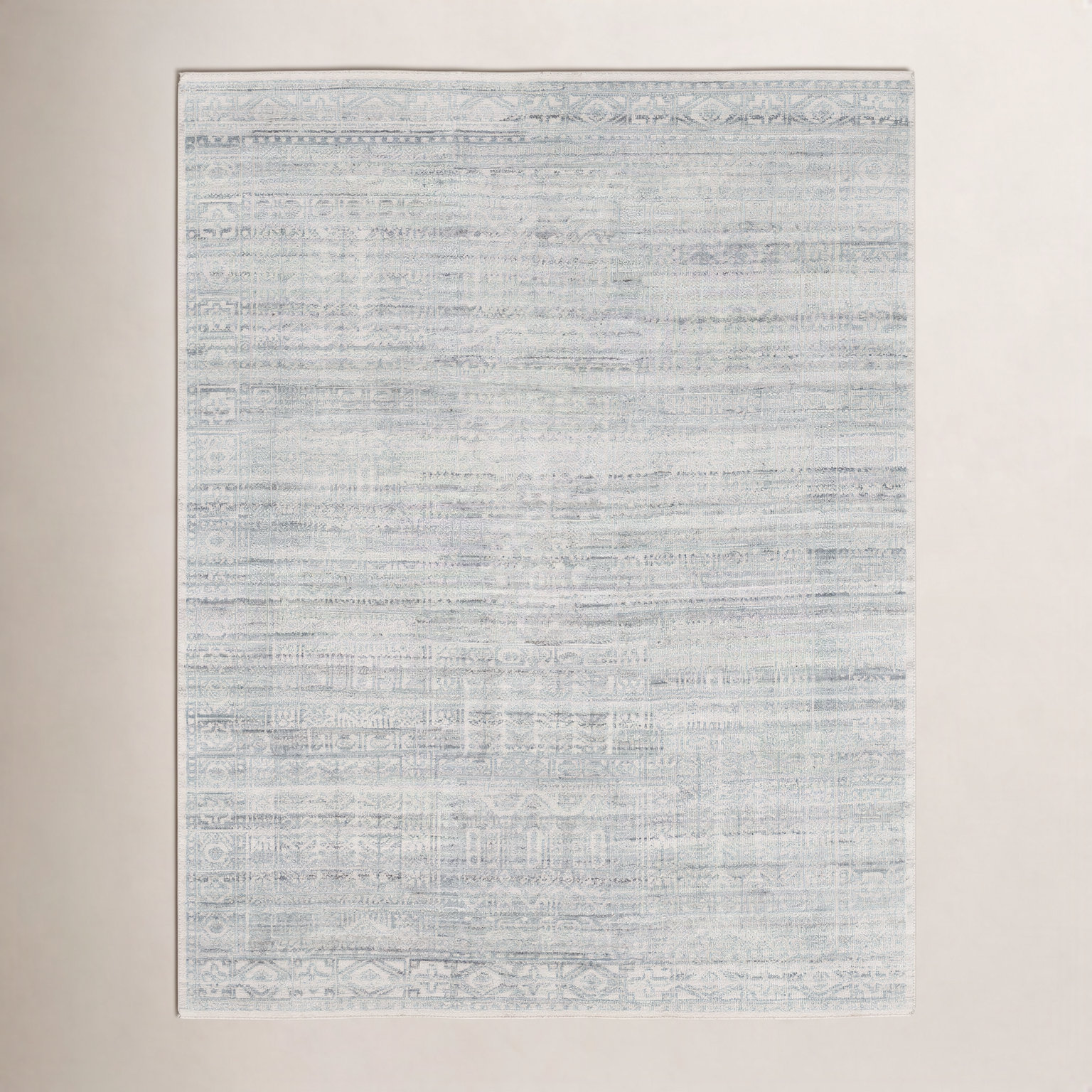 Indrakumar Teal Gray Hand-Knotted Rug, Rectangle 8' x 10'