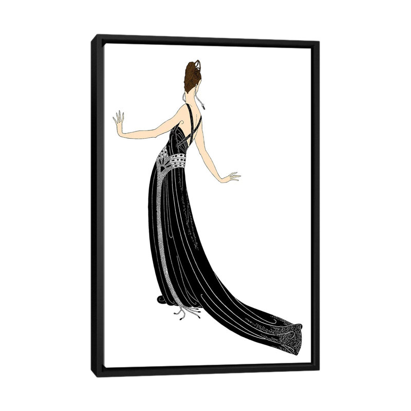 «Soph sophistiqué II», impression sur toile tendue, H 26 po x l 18 po x P 1,5 po, Toile avec cadre noir, Pas de tapis