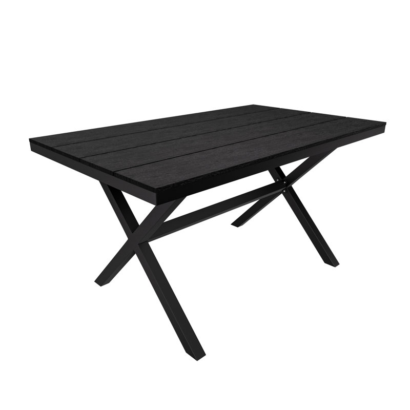 Table de salle à manger rectangulaire, Noir, Noir