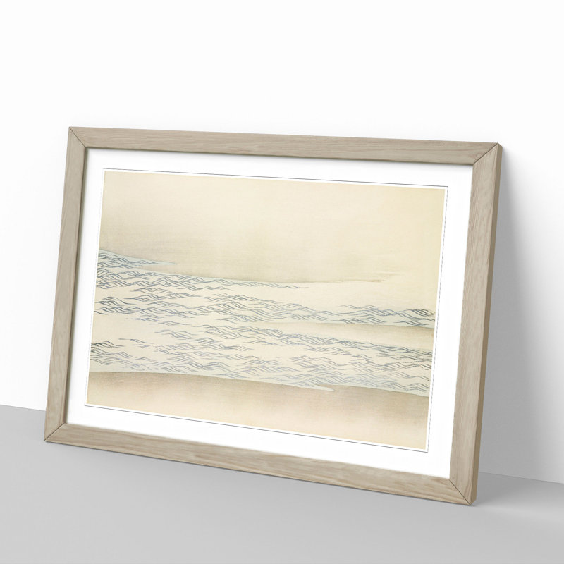 The Ocean Waves by Kamisaka Sekka - Picture Frame Painting, Oak Framed, 48cm H x 65cm W x 2cm D