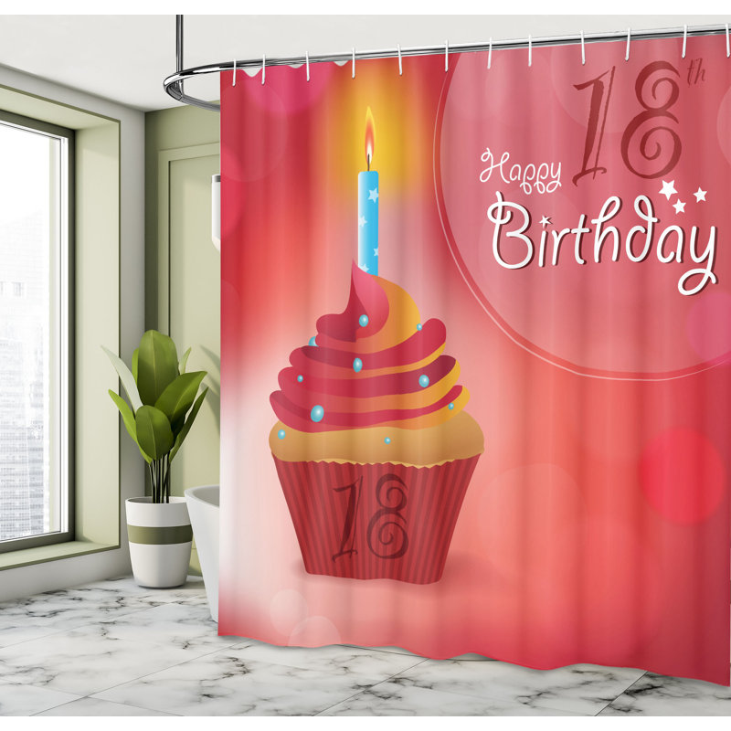 Shower Curtain with Hooks Included, 75"H x 69"W