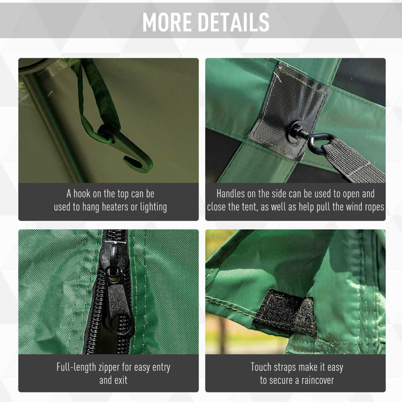 Green 7x7FT Pop-Up Camping Canopy Gazebo with Mesh Sides