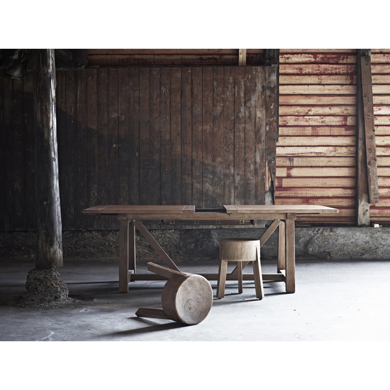 Reclaimed Teak Classic Extension Dining Table in Natural Brown