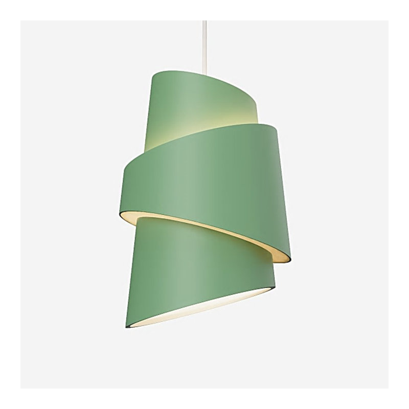 Croissant Pendant Light, Sage, White
