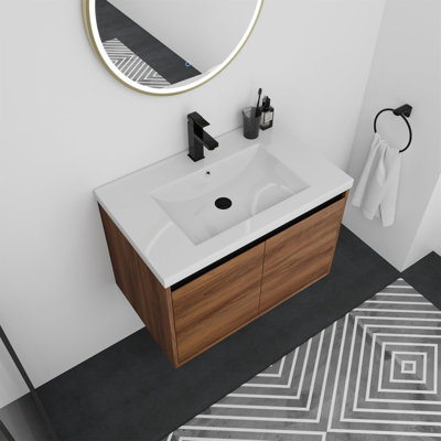Ensemble de meuble-lavabo avec comptoir en résine Levistar