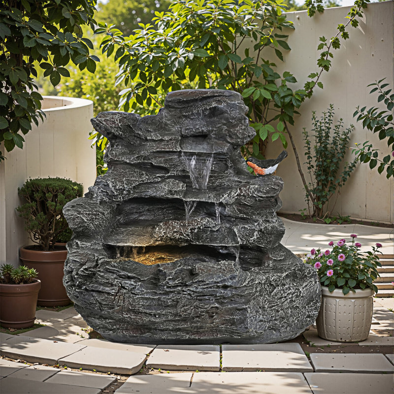 Fontaine cascade en béton