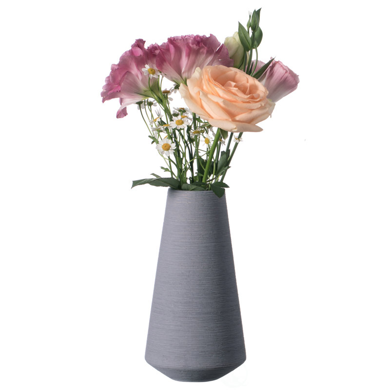 Vase de table en céramique 10 "H, Gris, H 8 po x l 4 po x P 4 po