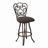 Margie Swivel Counter or Bar Height Armless Upholstered Bar Stool with Footrest in Metal-22070094-22070096-48137996