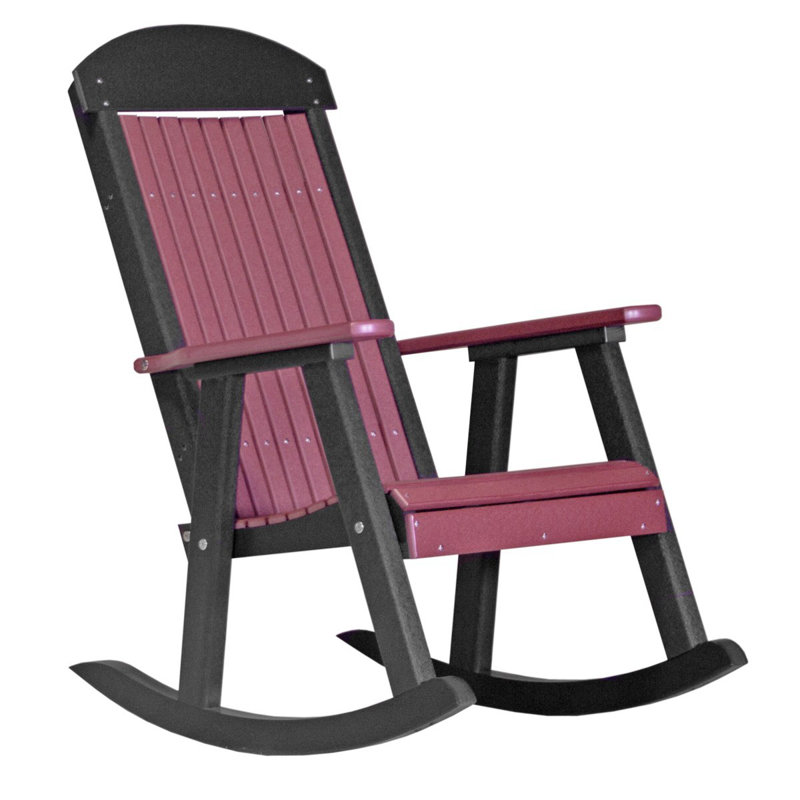 Fauteuil à bascule porche Tarik, Bois de cerisier / noir