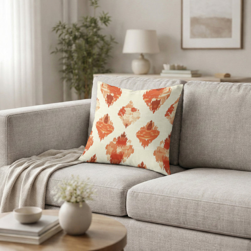 Coussin décoratif Country Farmhouse - Coussin Ikat, H 16 po x l 16 po
