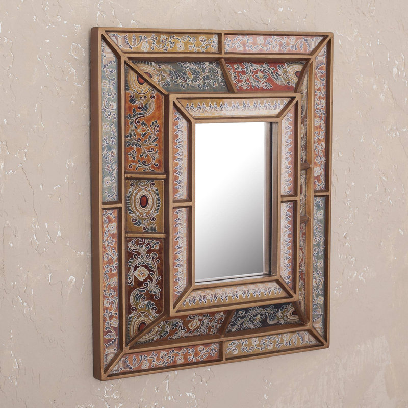 Miroir mural en verre peint inversée colonial charme Arseni