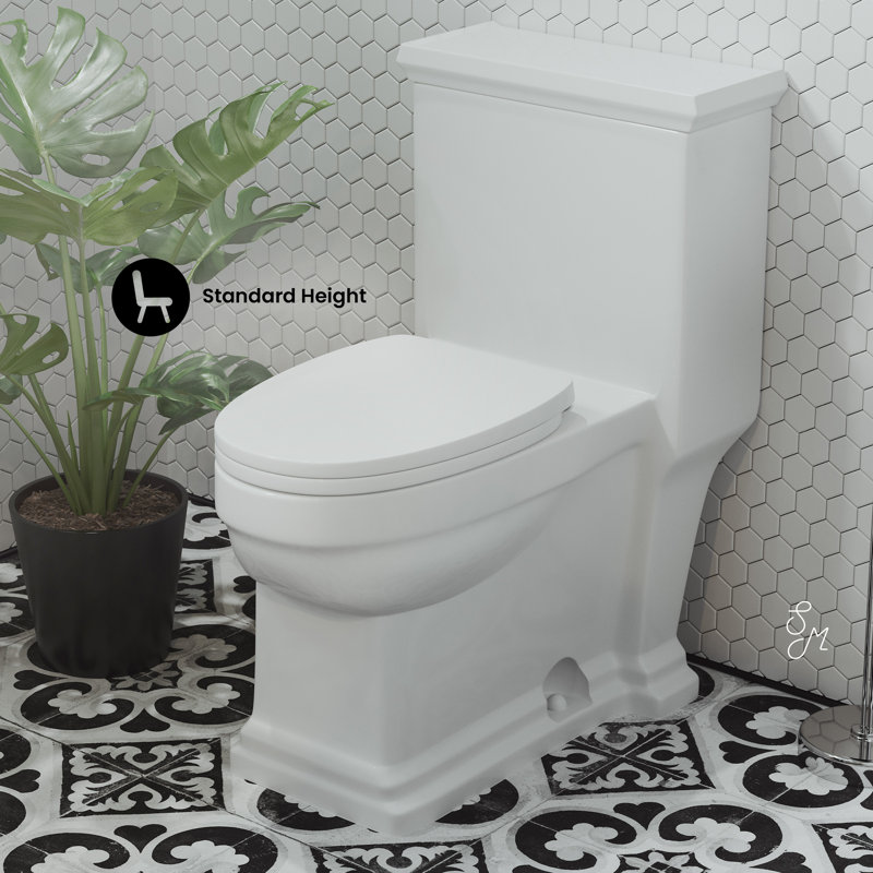 Voltaire One-Piece Elongated Toilet Side Flush 1.28 gpf, Left, Glossy White