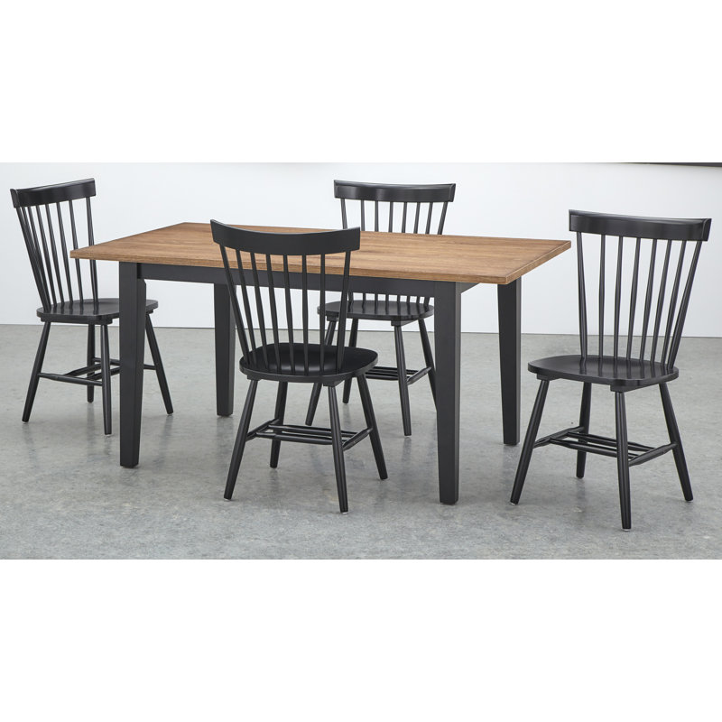 Duboistown Four Leg Dining Set, Black