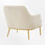 Chaise d'appoint rembourrée avec pieds en métal doré-1673311385