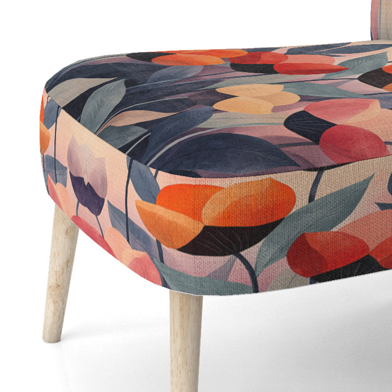 Chaise rembourrée Tulips, Side Chair Armless