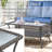 Carolina 4-Person Square Outdoor Conversation Set With Loveseat And Swivel Glide Chair-110985590