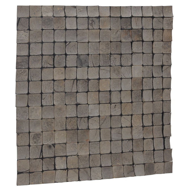 Kelapa Coconut Shell Mosaic Tile in Tumbled Oyster Shell