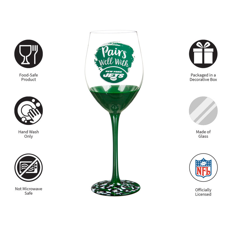 NFL 17 oz. Verre à vin avec boîte-cadeau, New York Jets