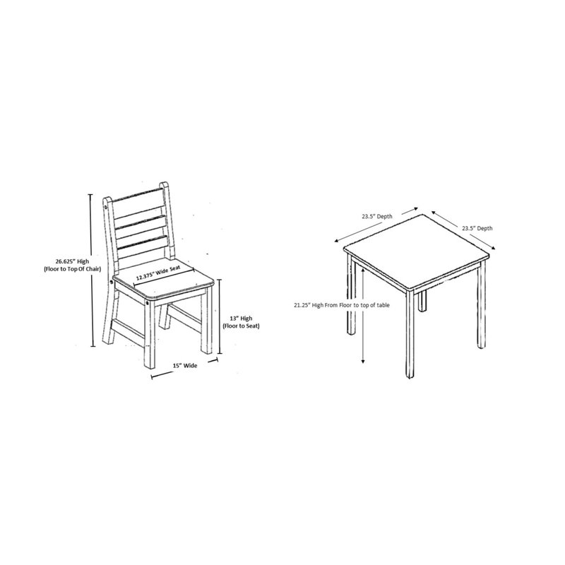 Beaconsdale Kids 3 Piece Rectangular Play Or Activity Table and Chair Set, White