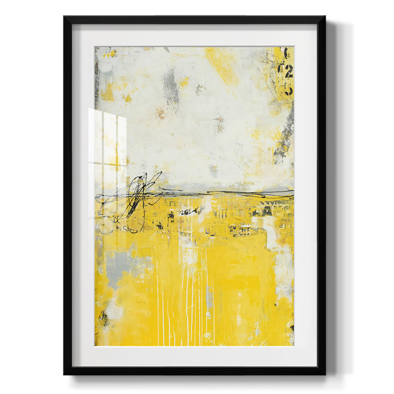 Jaune lié - imprimé encadré, H 25,5 po x l 17,5 po, Noir