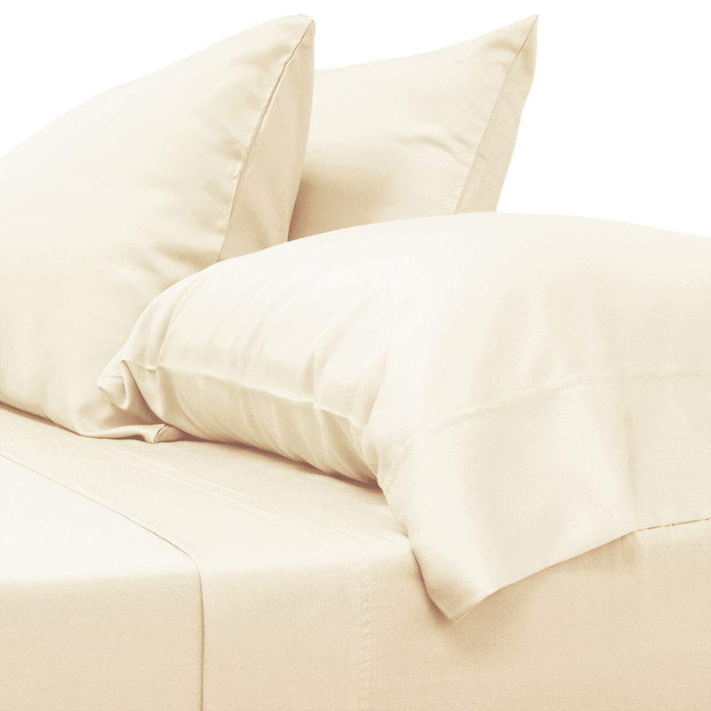 Rayon Twill - Set of 2, Ivory, Standard Pillow: 20" x 26"