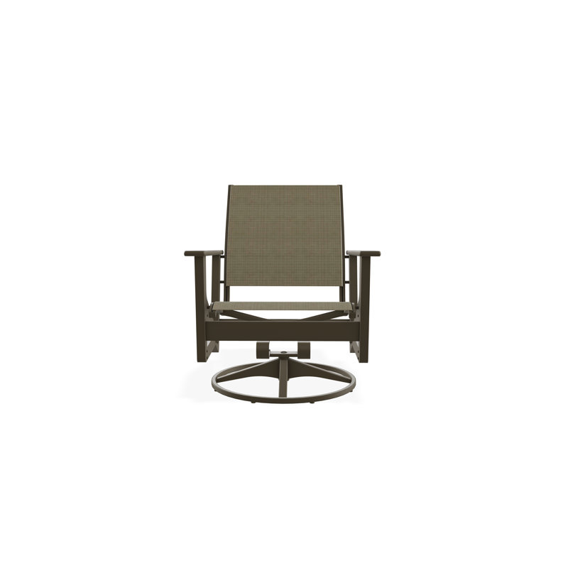 Wexler Swivel Outdoor Lounge Chair, Beachwood, Elevation Stone