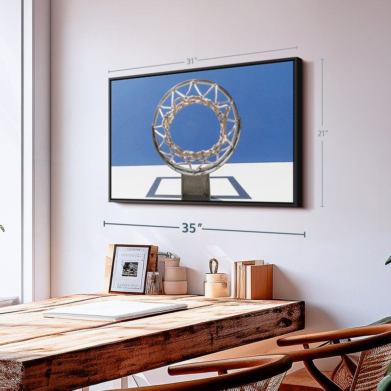 Under The Basketball Hoop Canvas Print, 21" H x 31" W