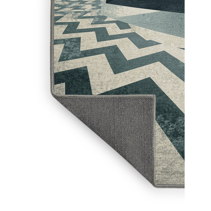 Tapis gris moelleux et rétro à motif de jeu Glenmore Crt, 7 x 9