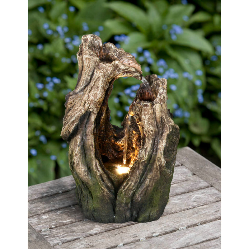Polyresin Tree Trunk Fountain with LED Lights
