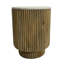 Table de bout nervurée à piédestal avec dessus en marbre - Petite table d'appoint ronde élégante pour la décoration intérieure - Table de bout étroite ou de bout de salon pour tout décor intérieur - 20 po-1205625694