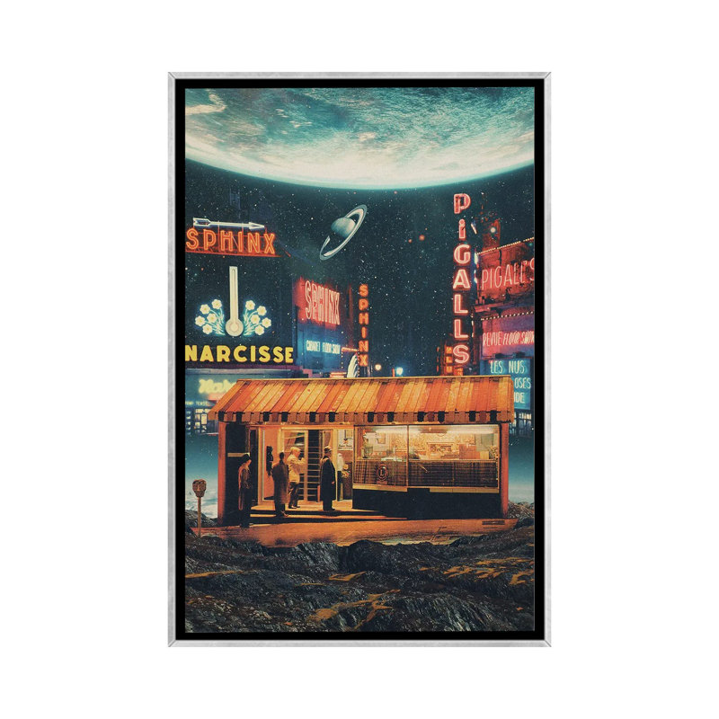 Une carte postale de l'année 2347_1PC6, Encadrement argenté, H 48 po x l 32 po