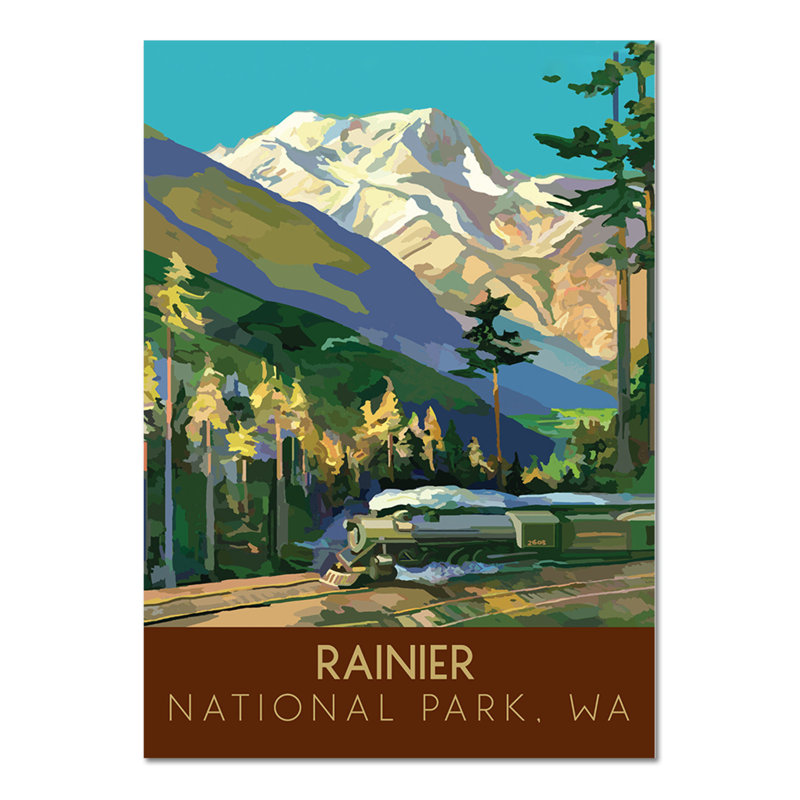 Mount Rainier - Rectangle Painting on Glass