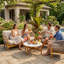 Ensemble de conversation d'extérieur 4 pièces avec cadre en bois d'acacia, corde tissée à la main et table basse Terrazzo Portofino