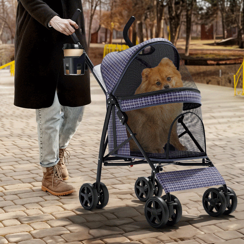 Poussette pour chien avec poussette réglable