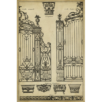 Vintage Gate II by J.F. Blondel - Wrapped Canvas Print
