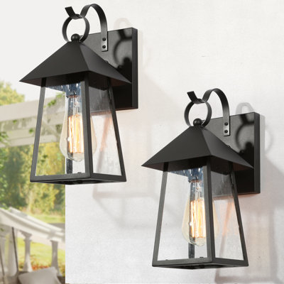 1 - Light Tapered Glass Outdoor Wall Lantern (Set Of 2)
