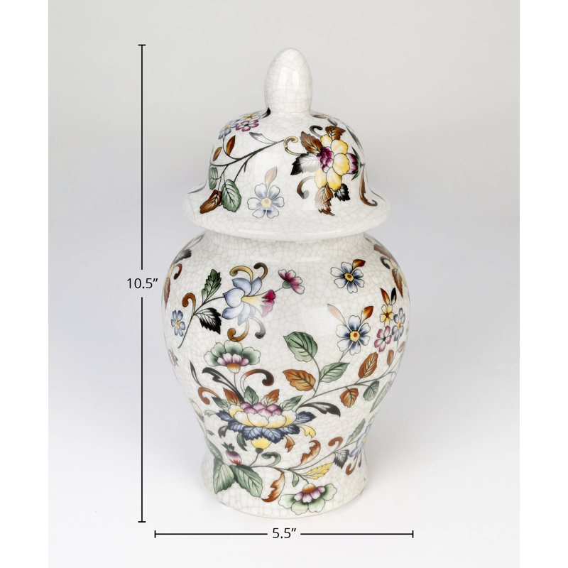 Hahira 10.5'' Porcelain Ginger Jar