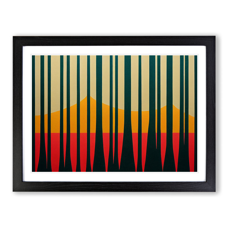 Forest Vol.4 Abstract - Single Picture Frame Print, 46cm H x 64cm W x 2cm D, Black