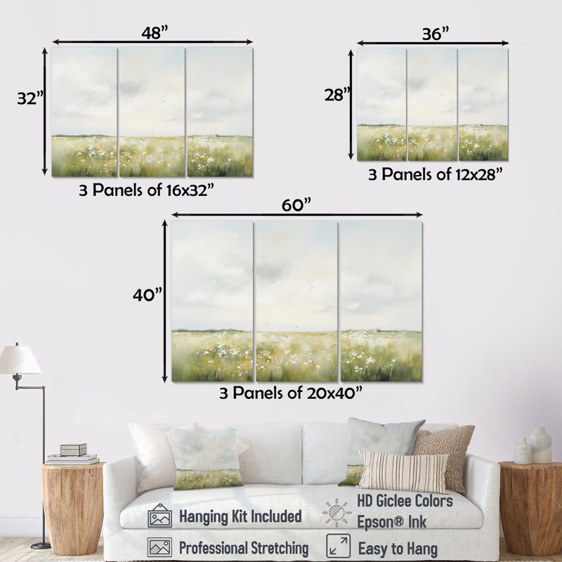 Ensemble de salon Meadow, Toile tendue, H 28 po x l 36 po x P 1 po
