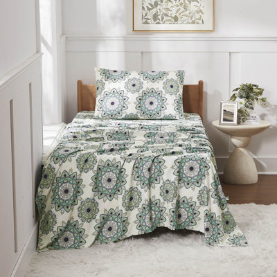 Printed Double Brushed Microfiber Bed Sheet Set