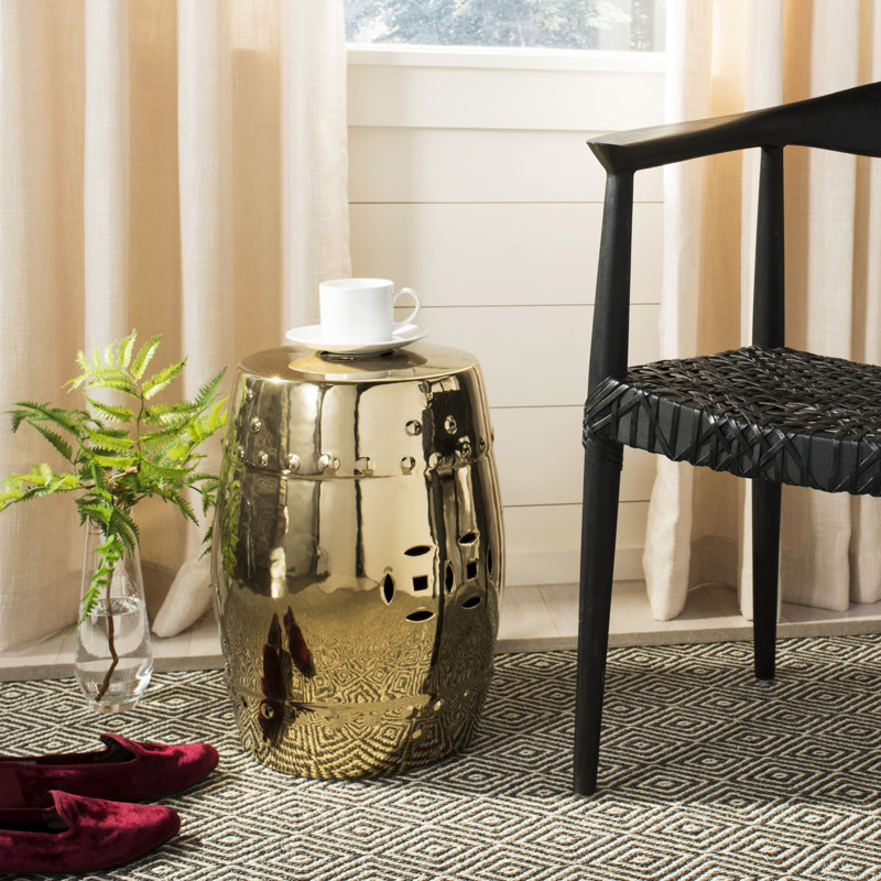 Tabouret de jardin en céramique Gagnon, Or
