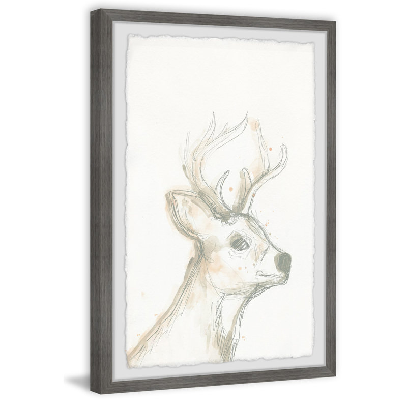 Deason Deer Cameo IV - Drawing, 30cm H x 20cm W