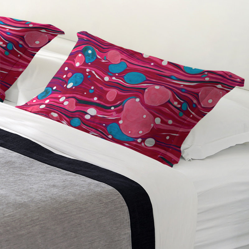Taie décorative Katelyn Elizabeth, Polyester, Standard, Rose / bleu