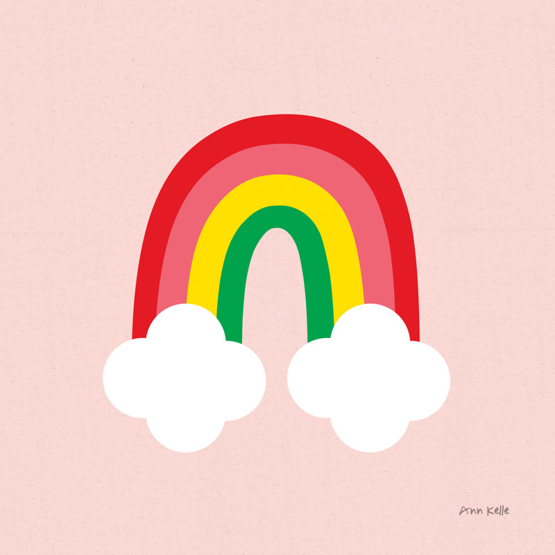 Bright Rainbow II by Ann Kelle - Wrapped Canvas Print, 51cm H x 51cm W
