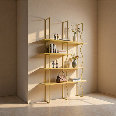 Yellow Wavy Display Shelf